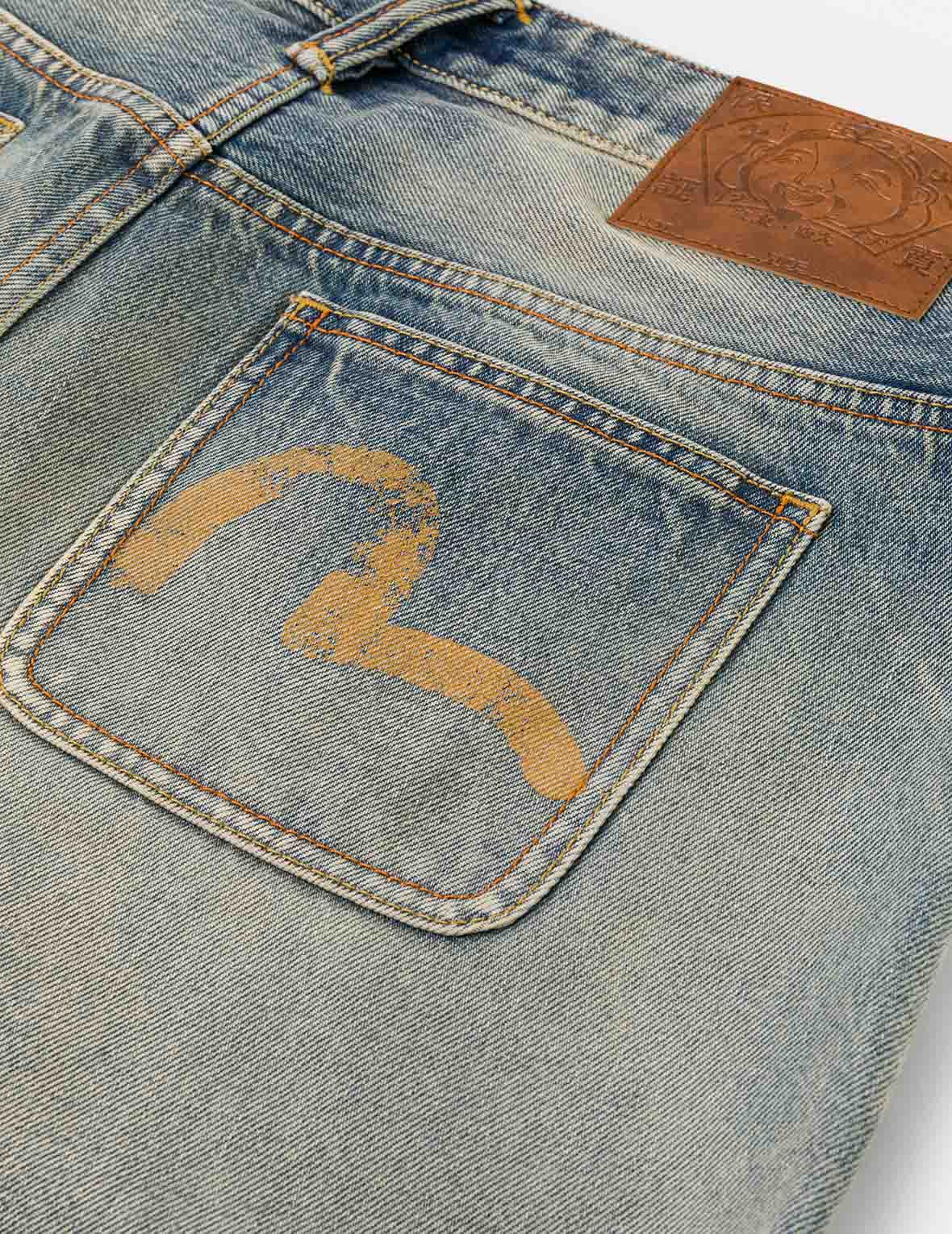Distressed Seagull Print Regular Fit Denim Jeans