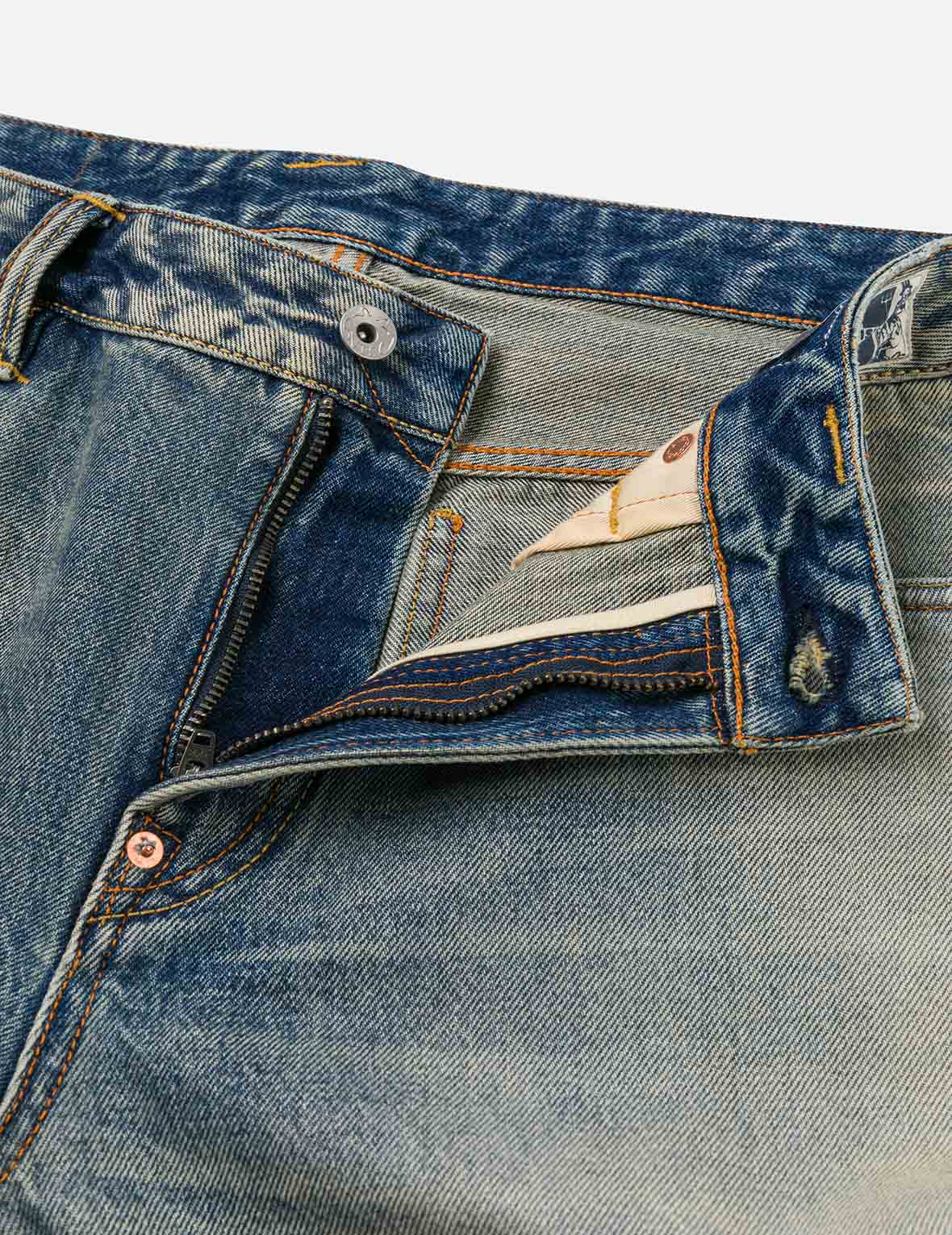 Distressed Seagull Print Regular Fit Denim Jeans