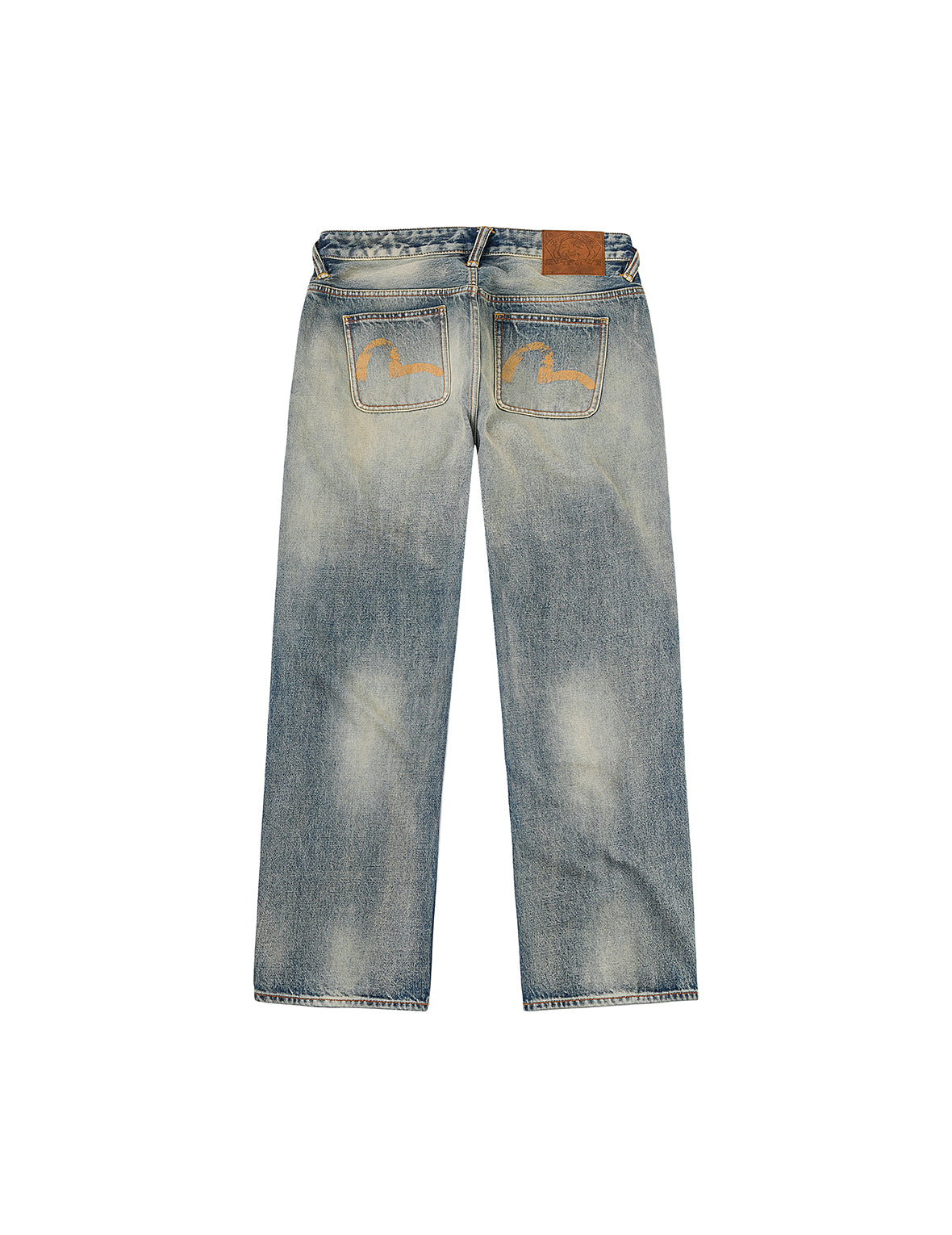 Distressed Seagull Print Regular Fit Denim Jeans