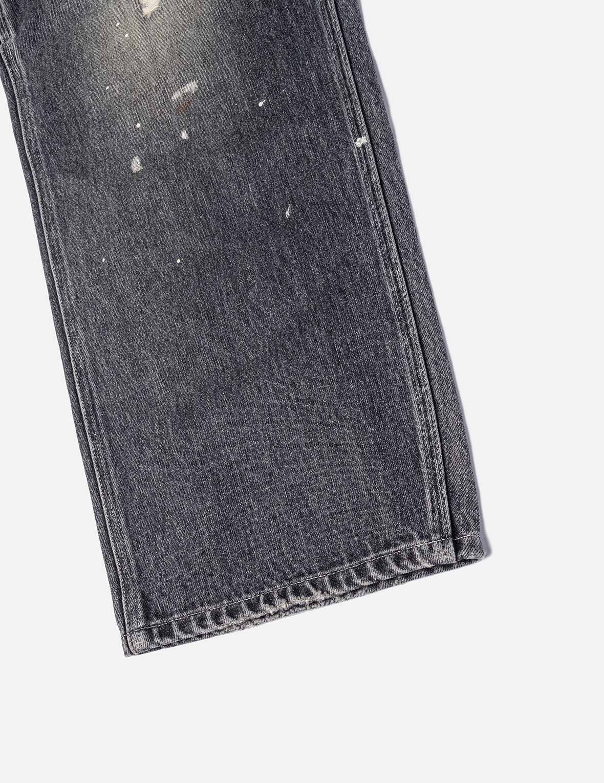 Washed and Distressed Daicock Print Relax Fit Jeans