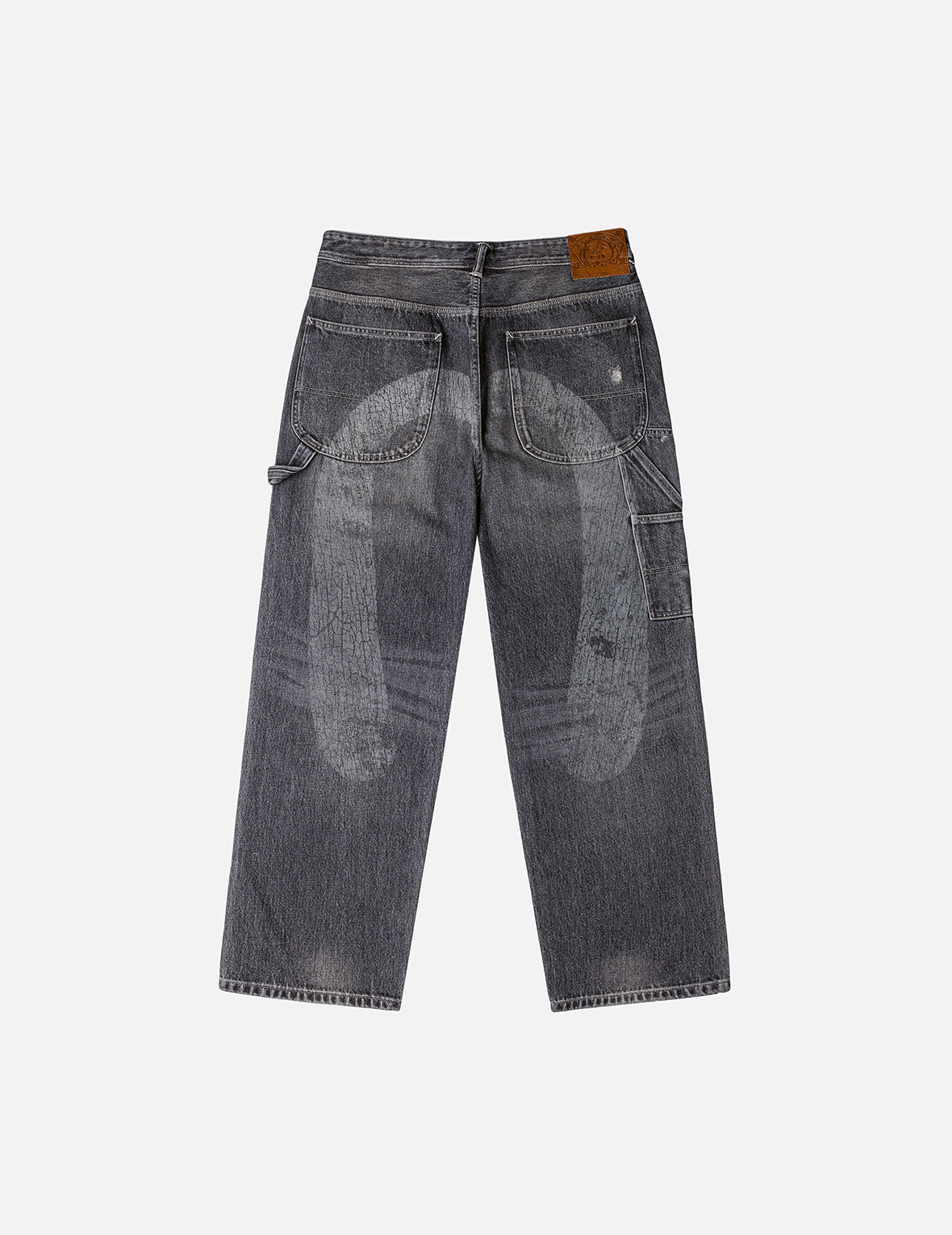 Washed and Distressed Daicock Print Relax Fit Jeans