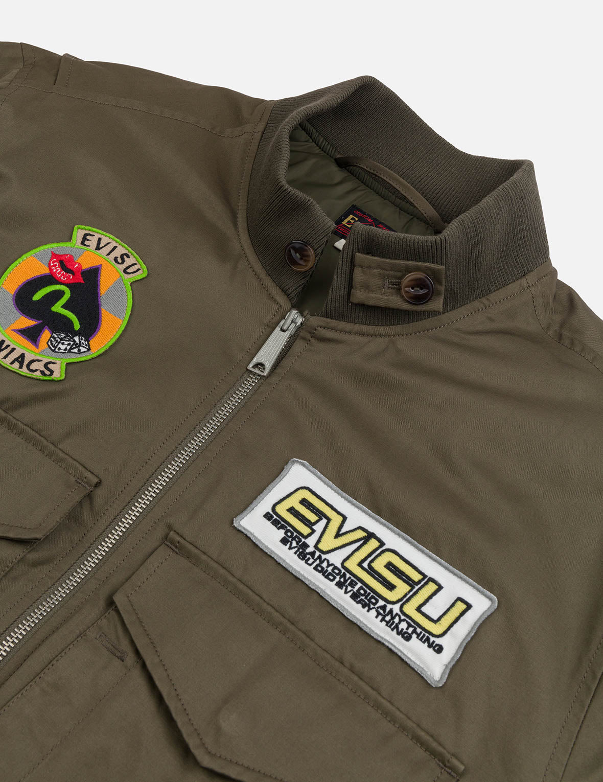 多重商標刺繡徽章常規版型夾棉飛行員外套