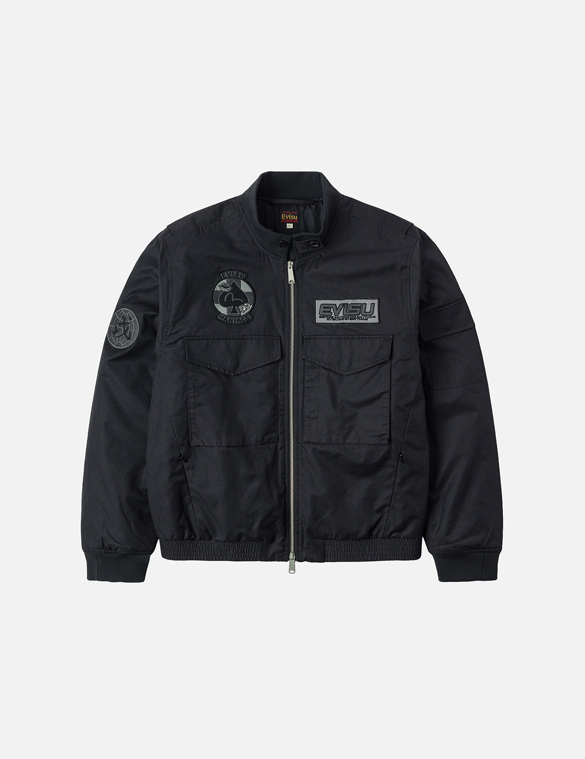 多重商標刺繡徽章常規版型夾棉飛行員外套