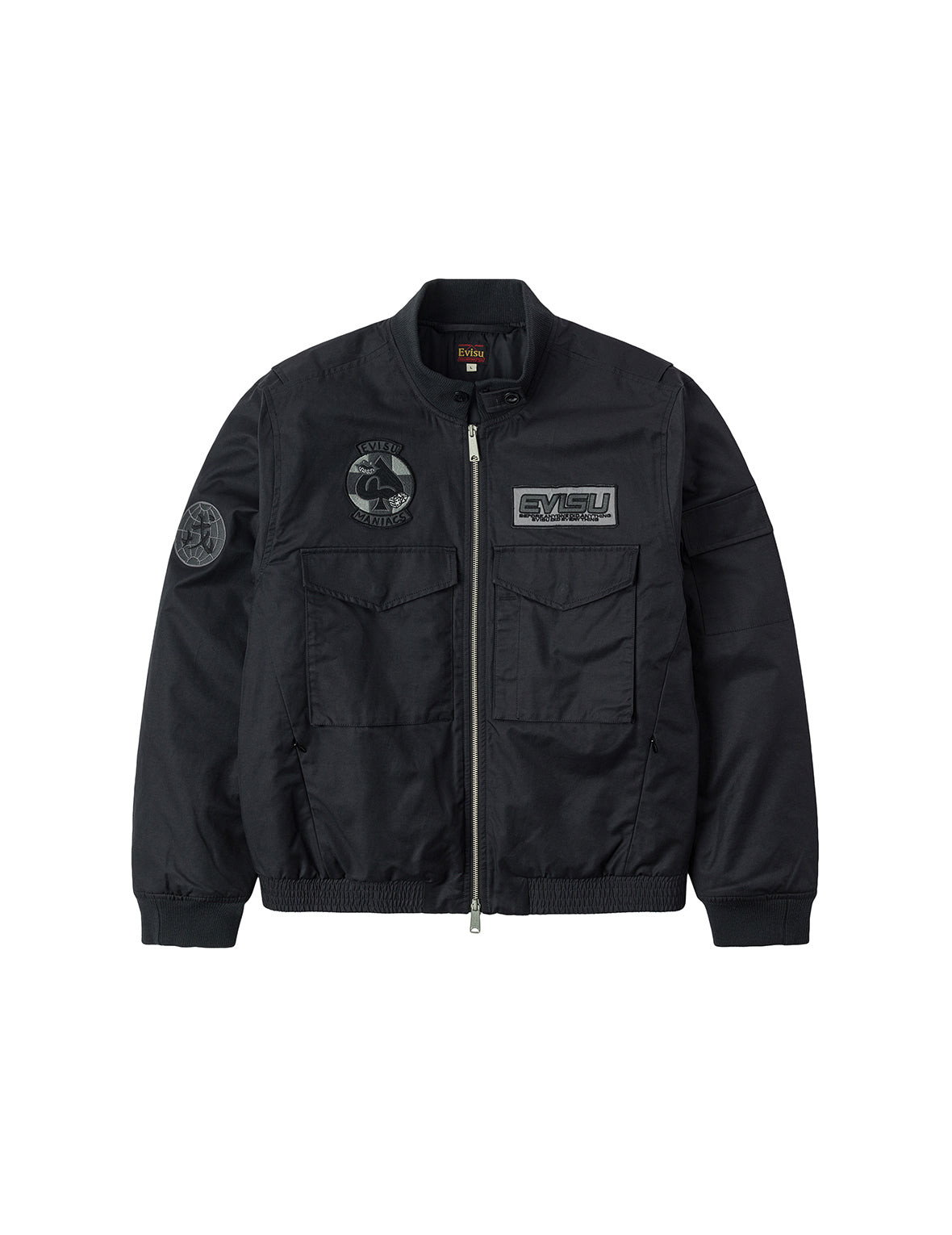 多重商標刺繡徽章常規版型夾棉飛行員外套