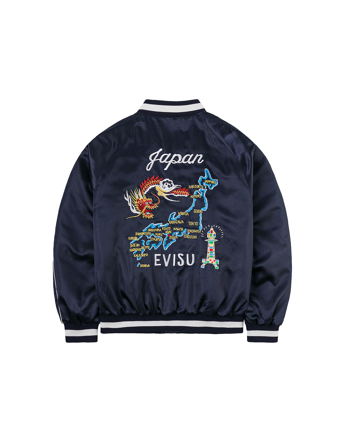 EVISU 檔案刺繡常規版型夾棉橫須賀外套