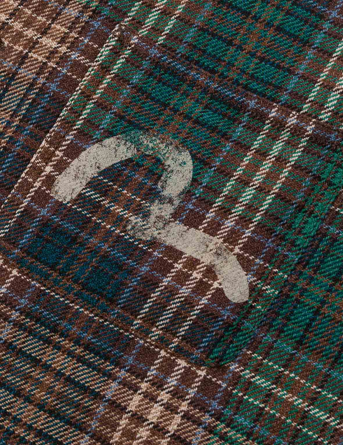 海鷗印花常規版型法蘭絨格紋襯衫