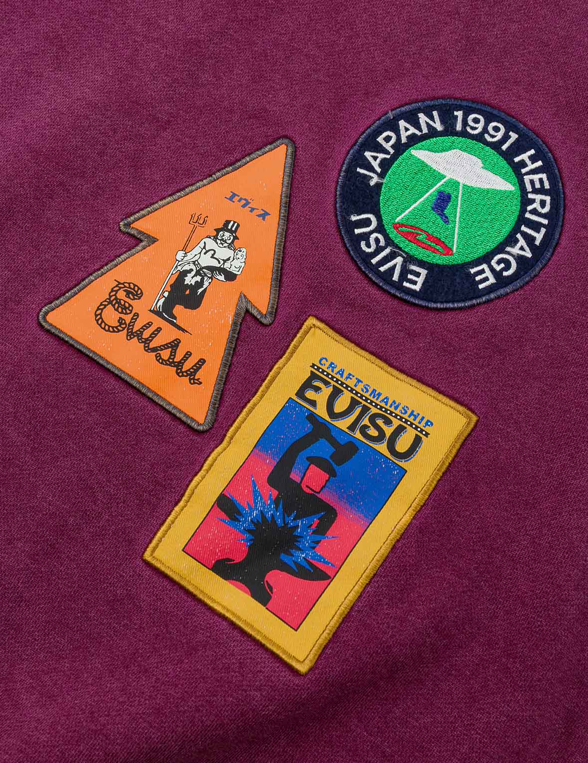 American "Ebisu" Patch and Seagull Embroidery Relax Fit Sweatshirt