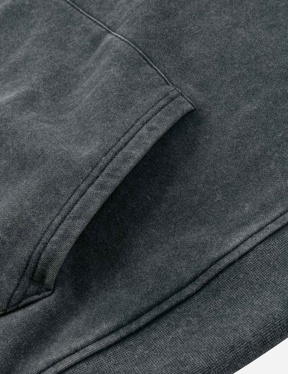 Washed Seagull and Logo Print Relax Fit Hoodie