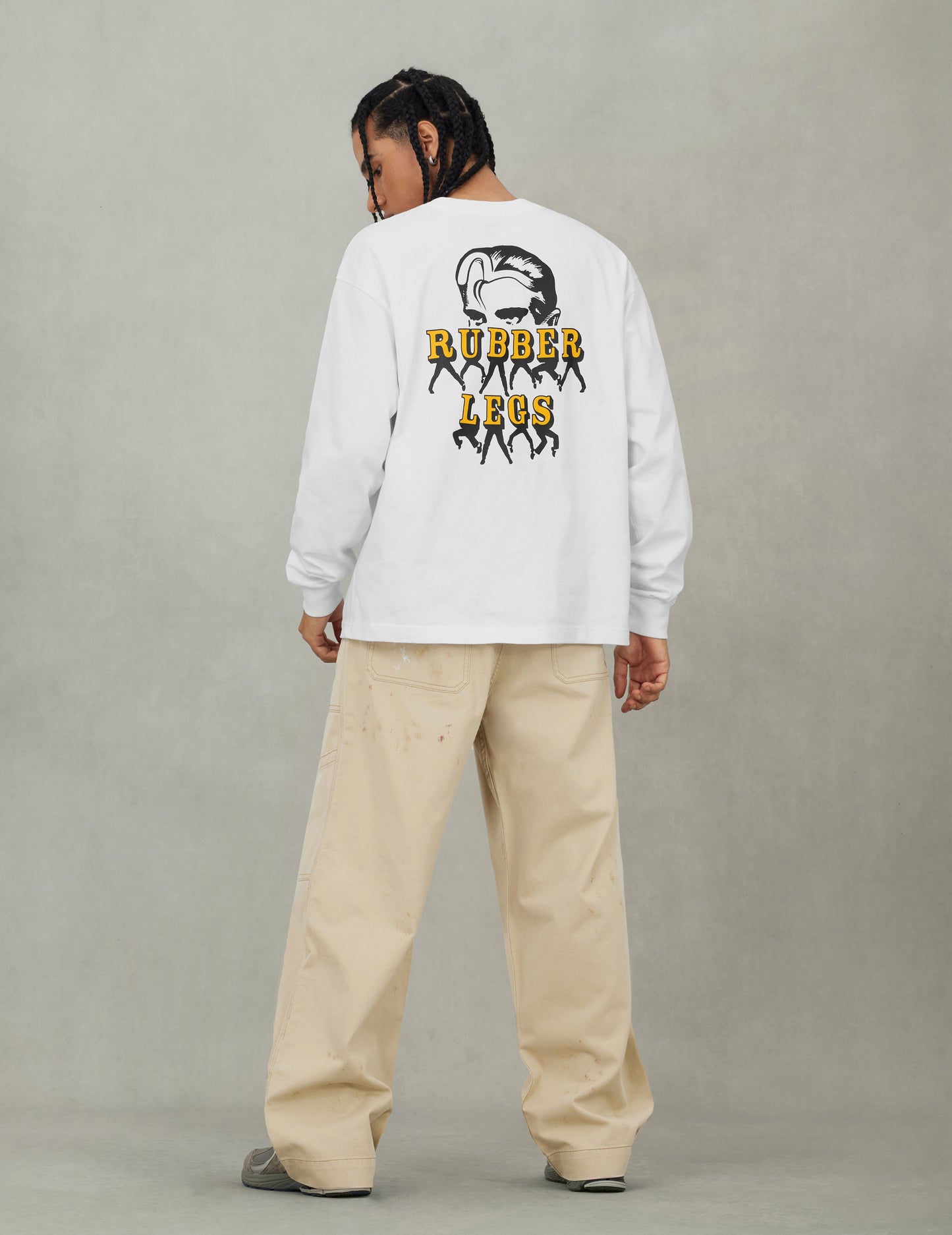 海鷗與美國舞蹈印花寬版休閒長袖T恤