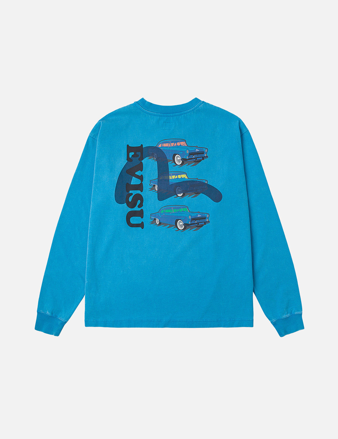 Classic 50s Cars Print Relax Fit Long-sleeve T-shirt