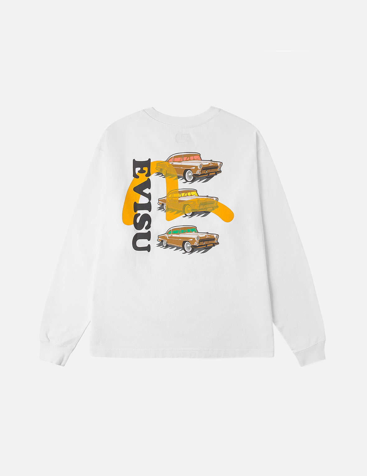 Classic 50s Cars Print Relax Fit Long-sleeve T-shirt