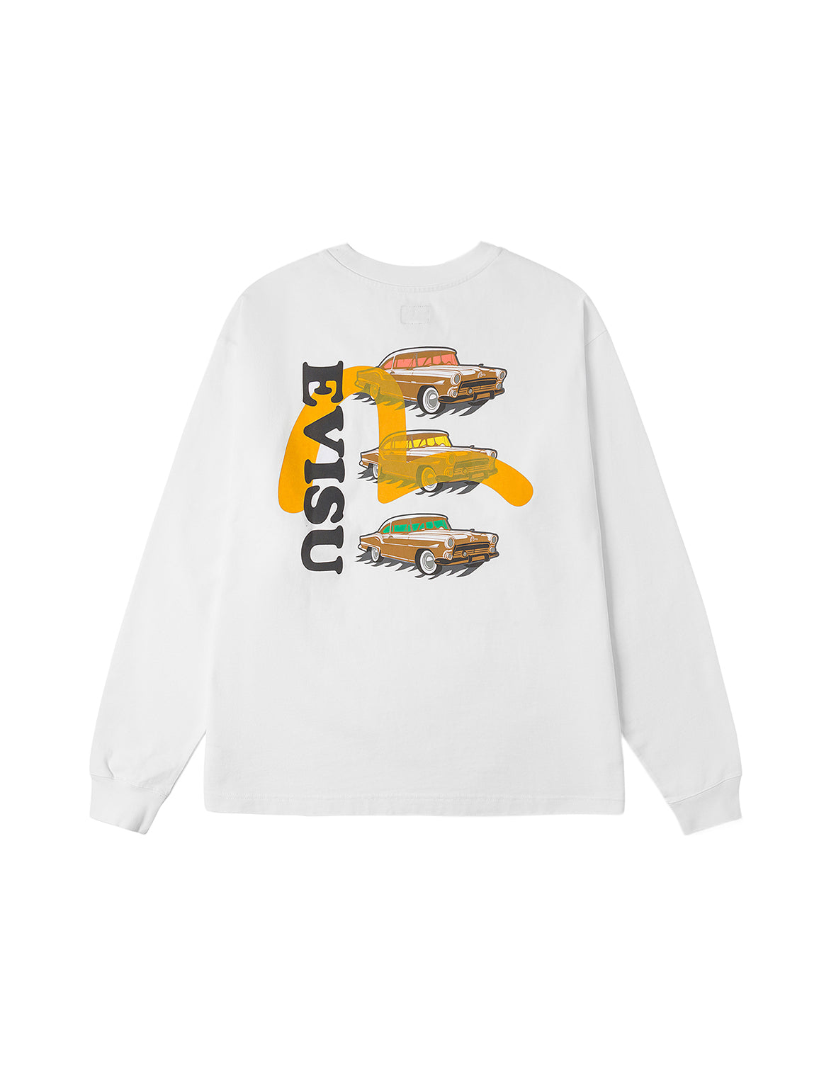 Classic 50s Cars Print Relax Fit Long-sleeve T-shirt