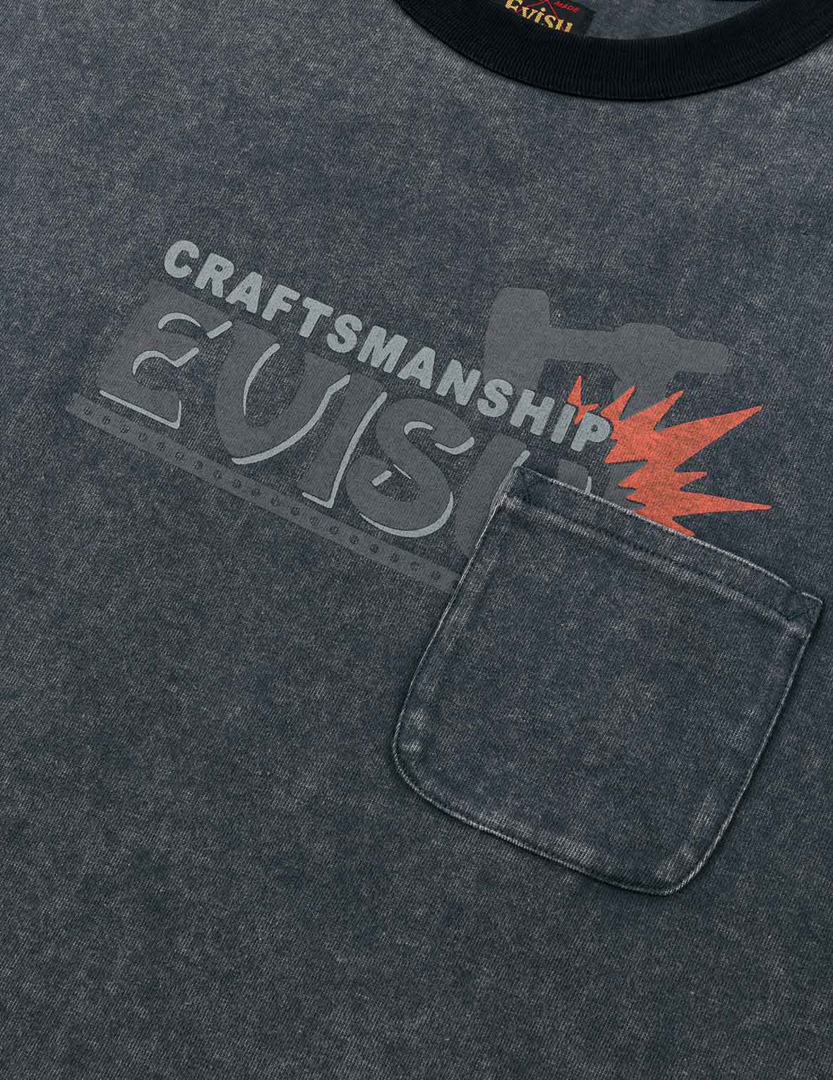 EVISU Workwear Print Relax Fit Ringer T-shirt