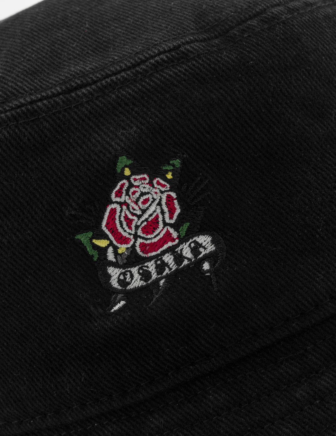 玫瑰刺繡牛仔漁夫帽