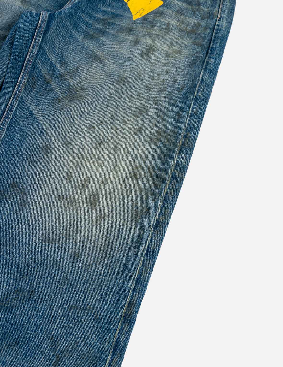 Oil Stain Evisu Logo Loose Fit Jeans