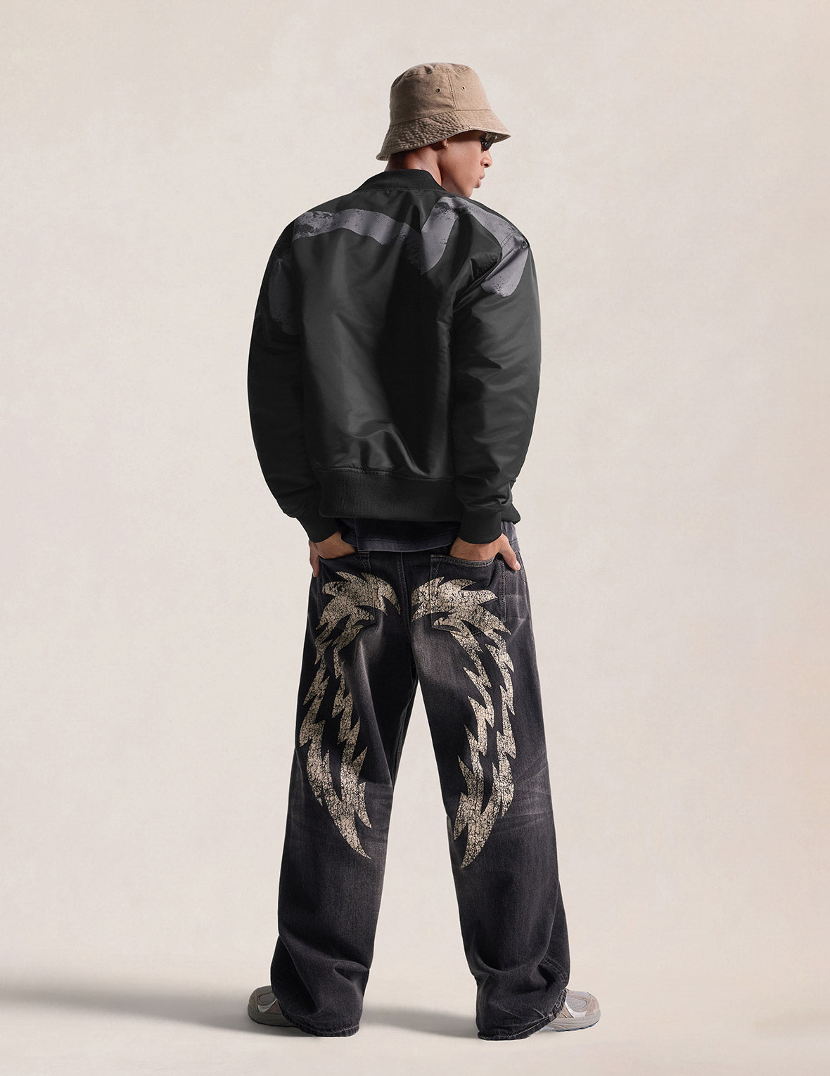 Padded Sun-Faded Daicock Bomber Jacket