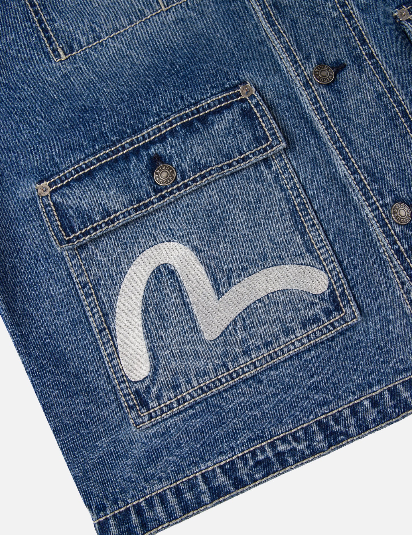 EVISU X GDC 刺繡寬版休閒牛仔工裝外套