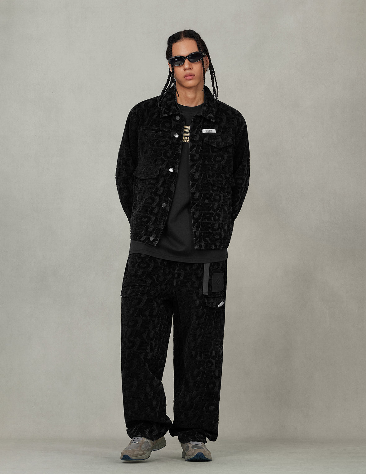 Monogram Allover Jacquard Relax Fit Worker Pants