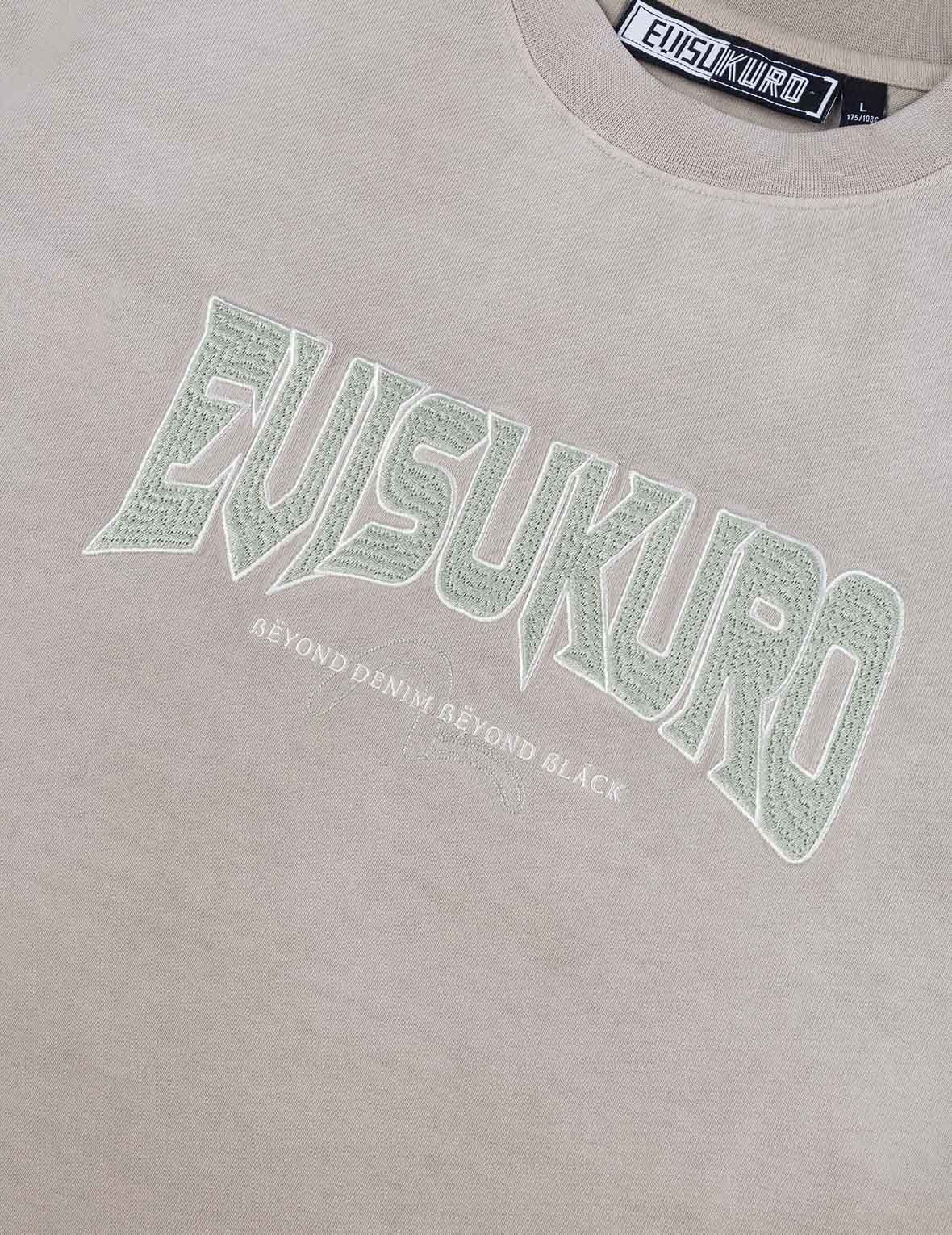 EVISUKURO Waffle Embroidery and Spray Dye Relax Fit T-shirt