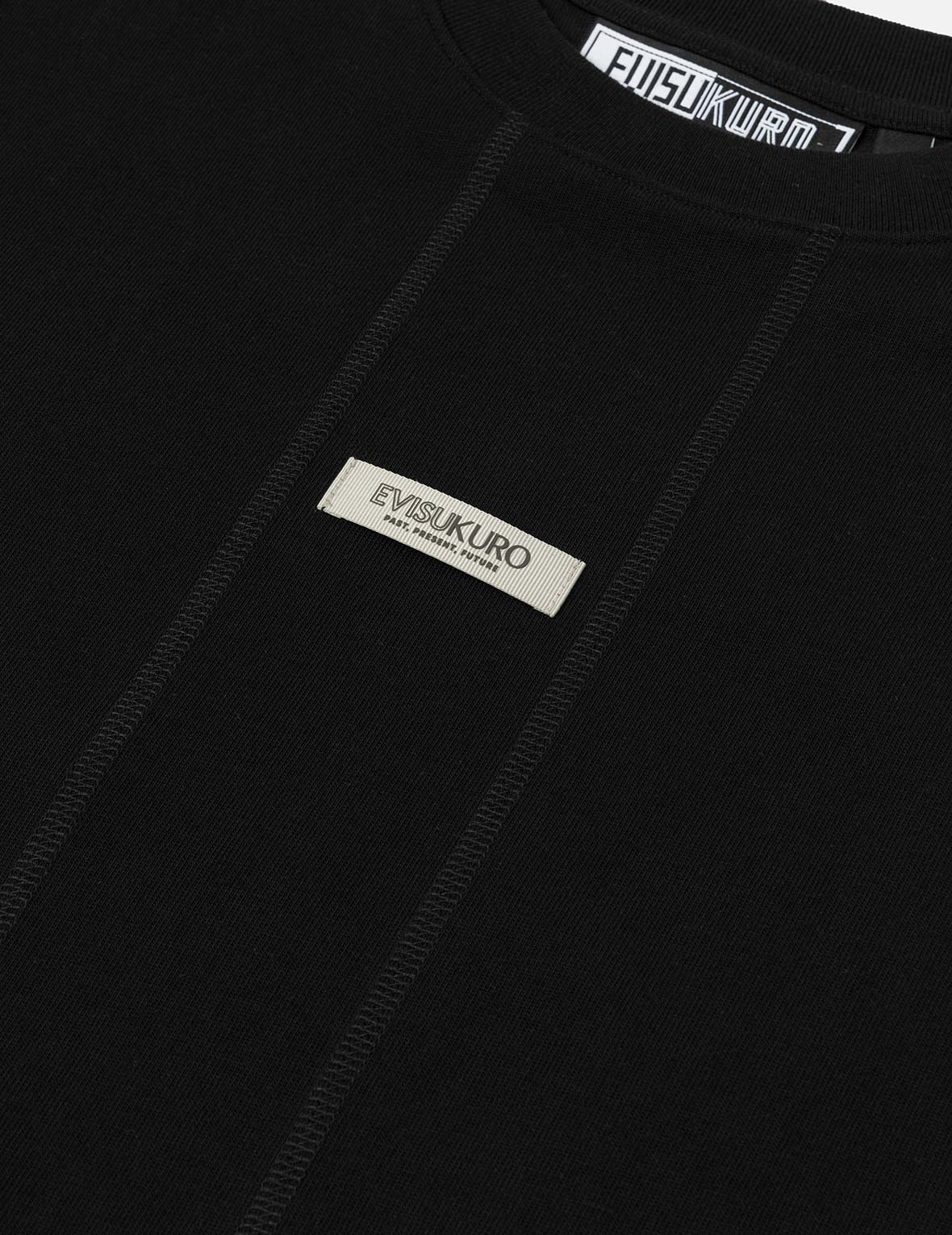 EVISUKURO Toothbrush Embroidery and Color-blocking Oversized T-shirt