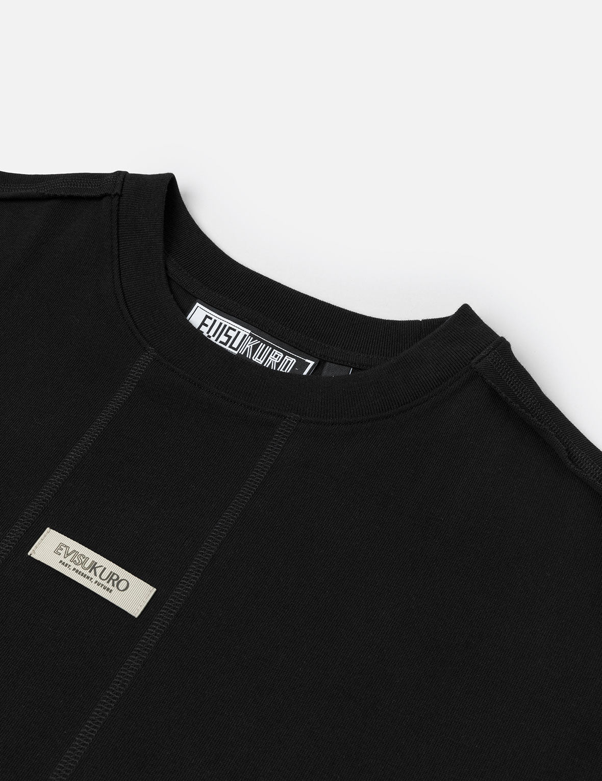 EVISUKURO Toothbrush Embroidery and Color-blocking Oversized T-shirt