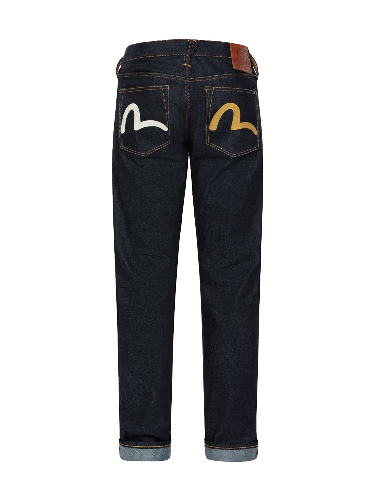 Seagull Print Pockets Taper Fit Jeans #2017