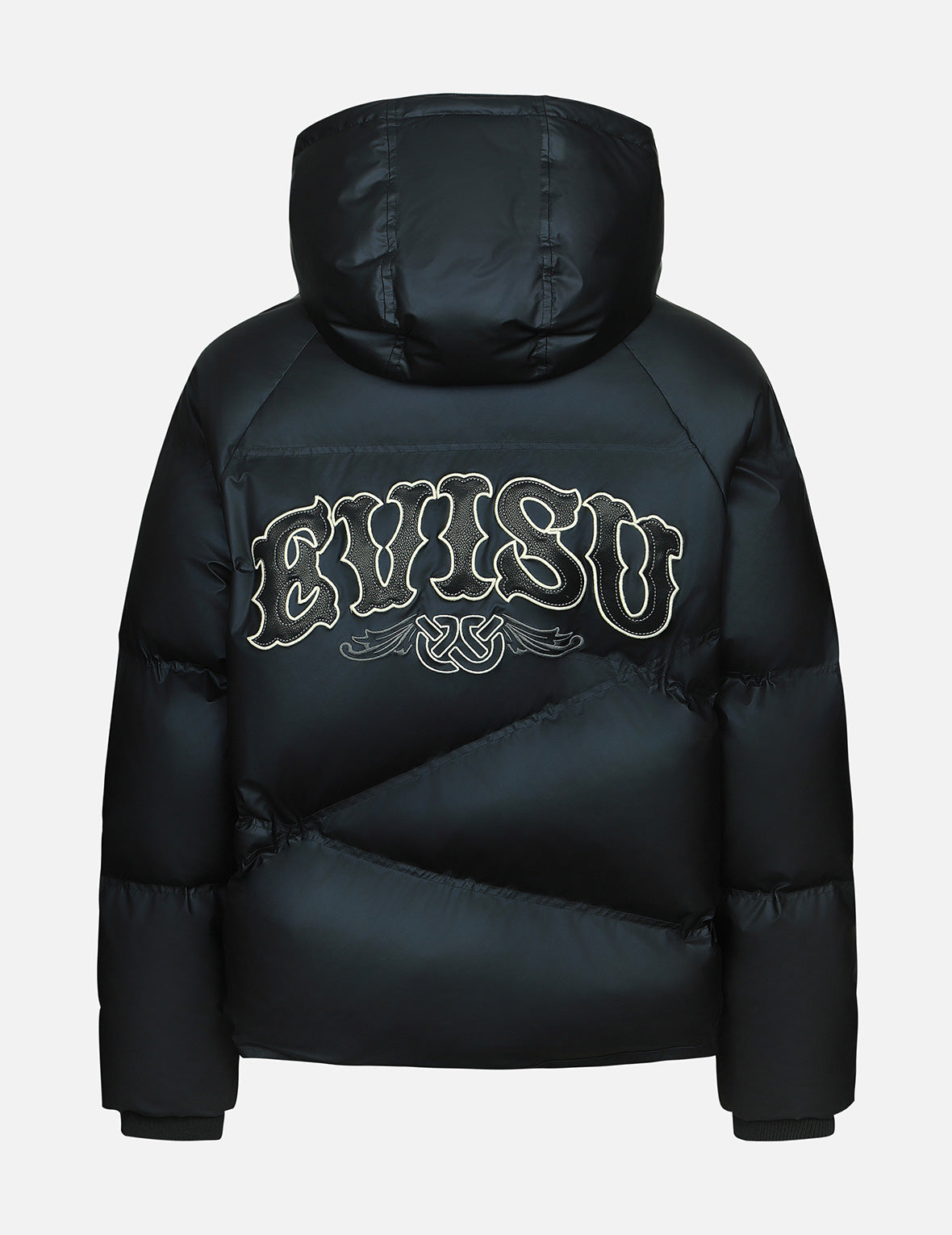 Logos and "Wheel of Wisdom" Embroidery Fashion Fit Down Jacket