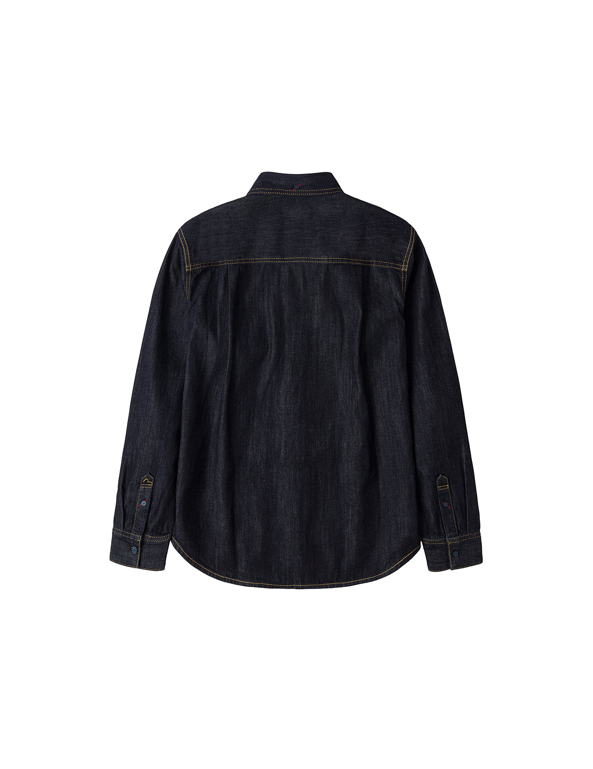 Seagull Embroidery Regular Fit Denim Long-sleeve Shirt