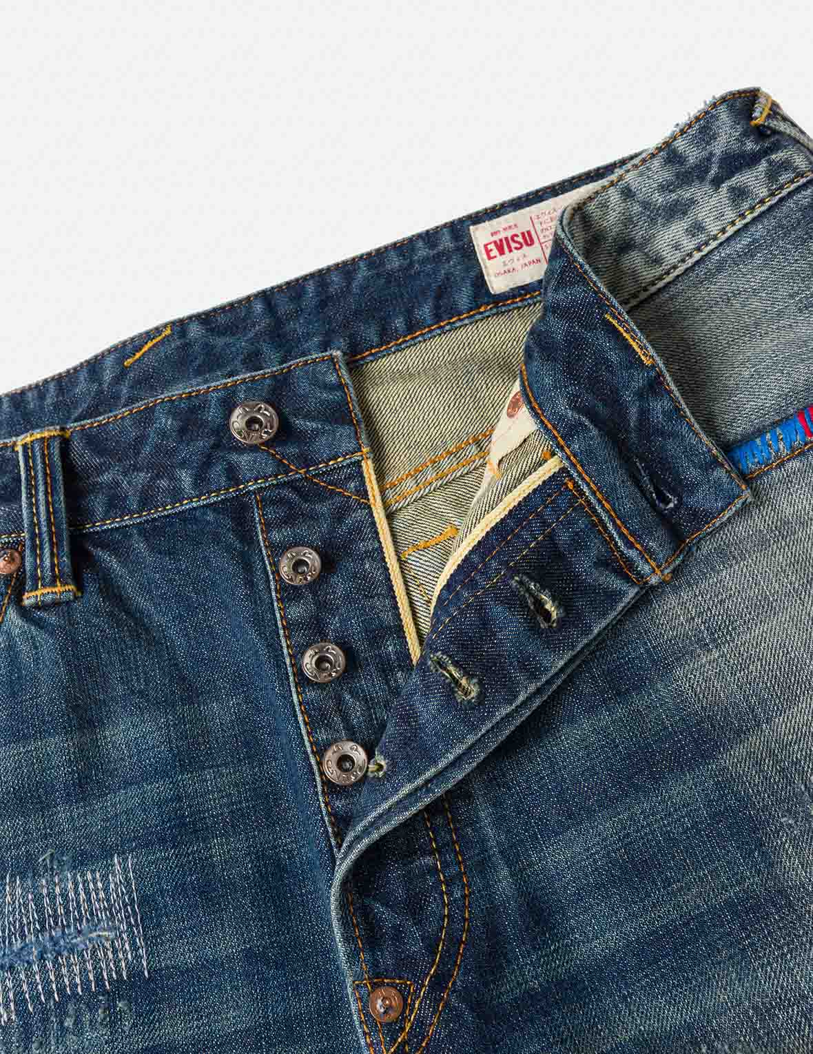 7 口袋設計海鷗刺繡洗水常規牛仔褲 #2020