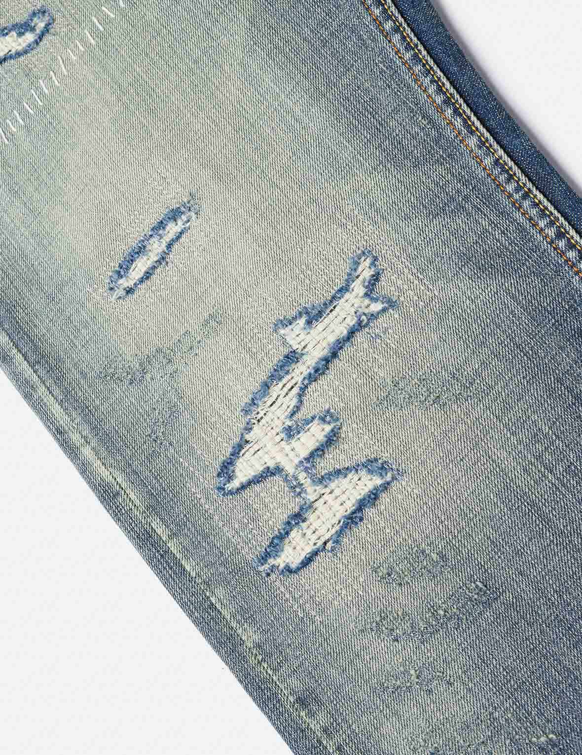 7 口袋設計海鷗刺繡洗水常規牛仔褲 #2020