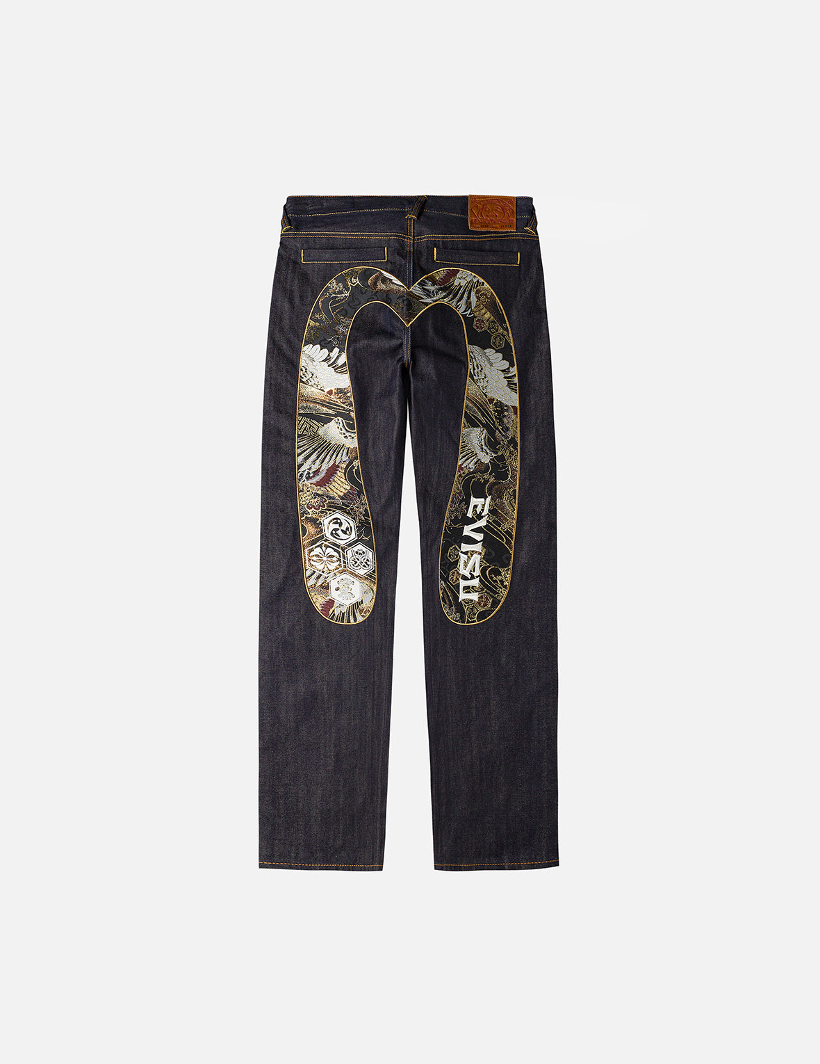 Brocade Inserted Daicock with Logo Embroidery Regular Fit Jeans #2020