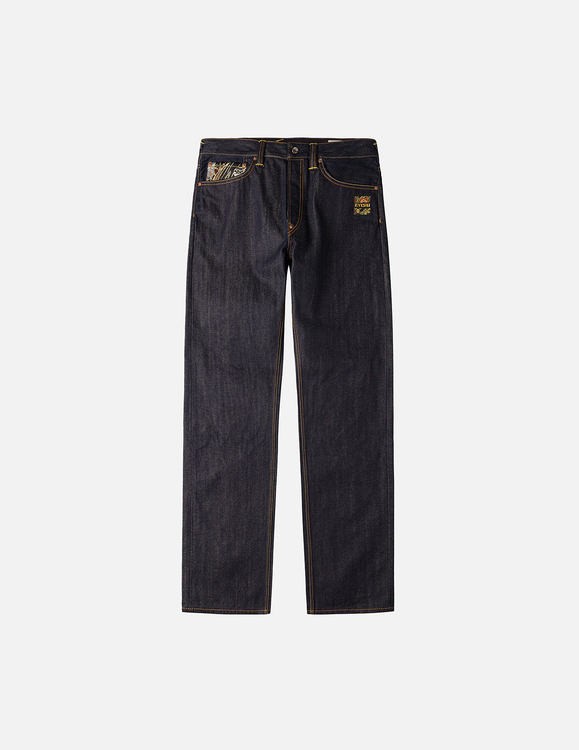 Brocade Inserted Daicock with Logo Embroidery Regular Fit Jeans #2020
