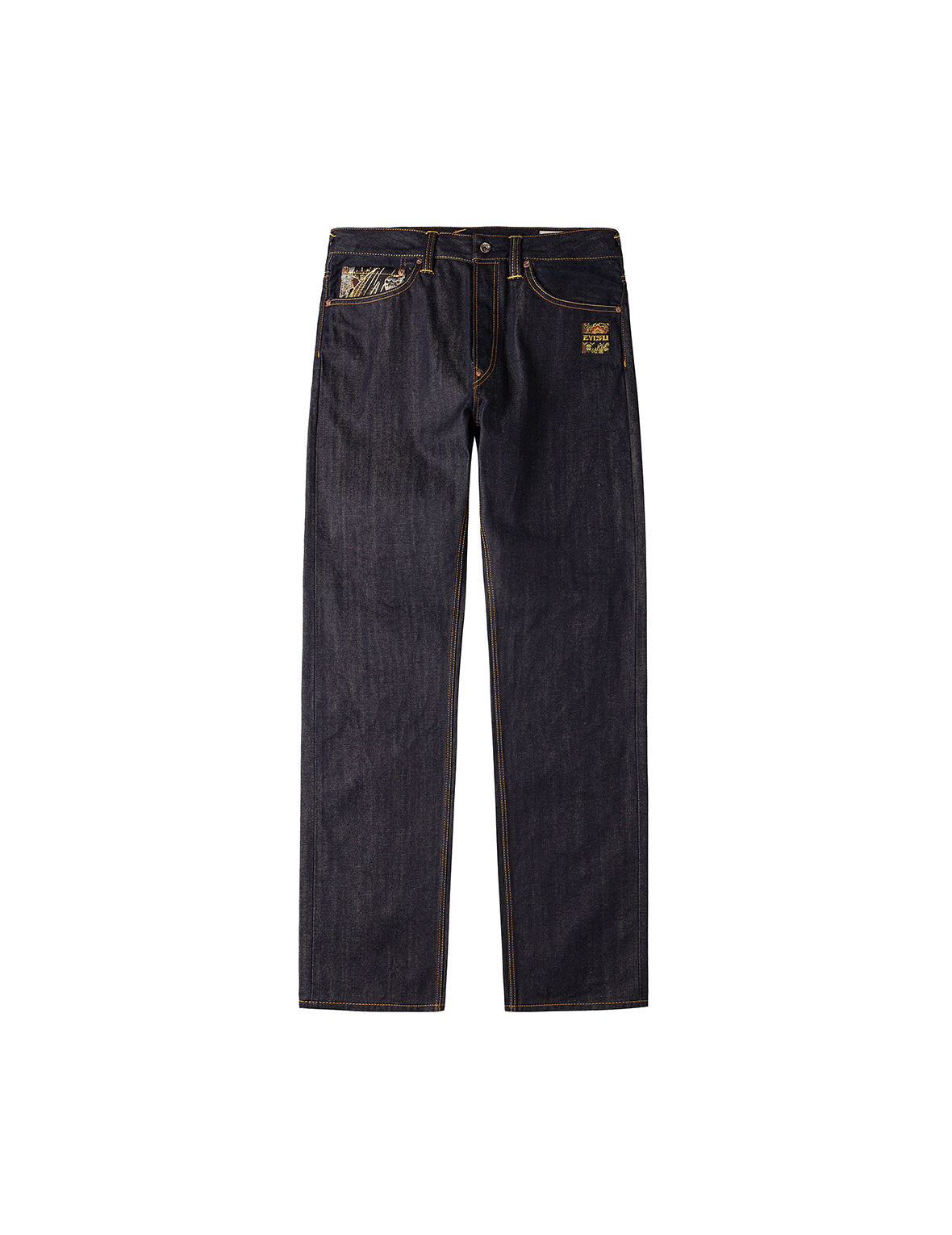 Brocade Inserted Daicock with Logo Embroidery Regular Fit Jeans #2020