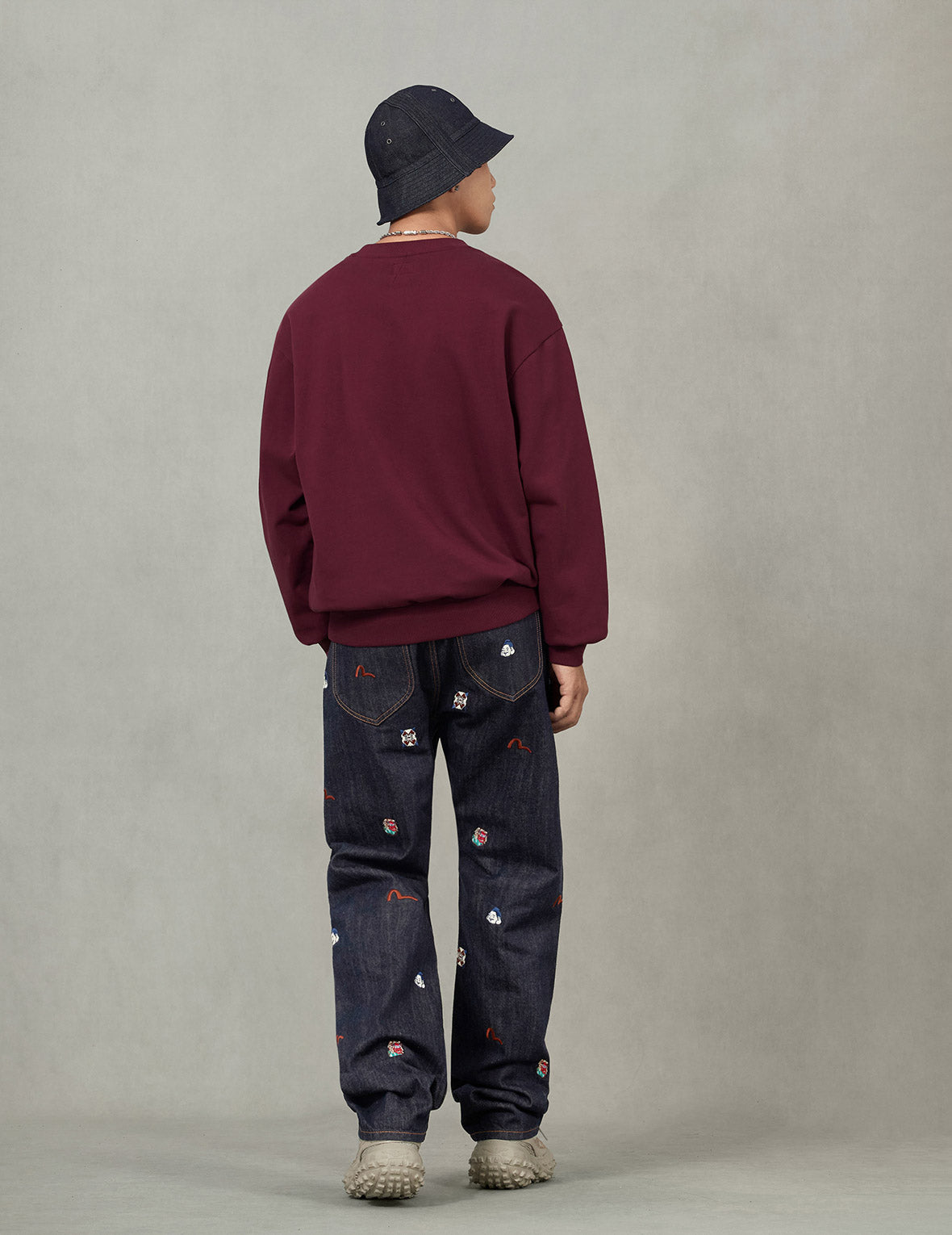 Allover Brand Embroidery Regular Fit Jeans #2020