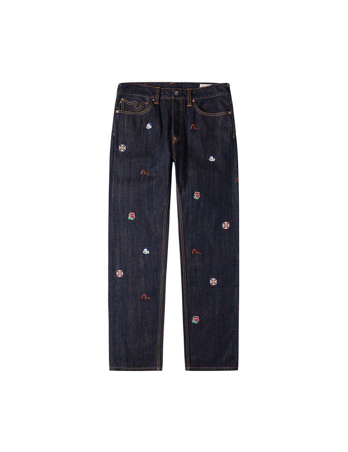 Allover Brand Embroidery Regular Fit Jeans #2020