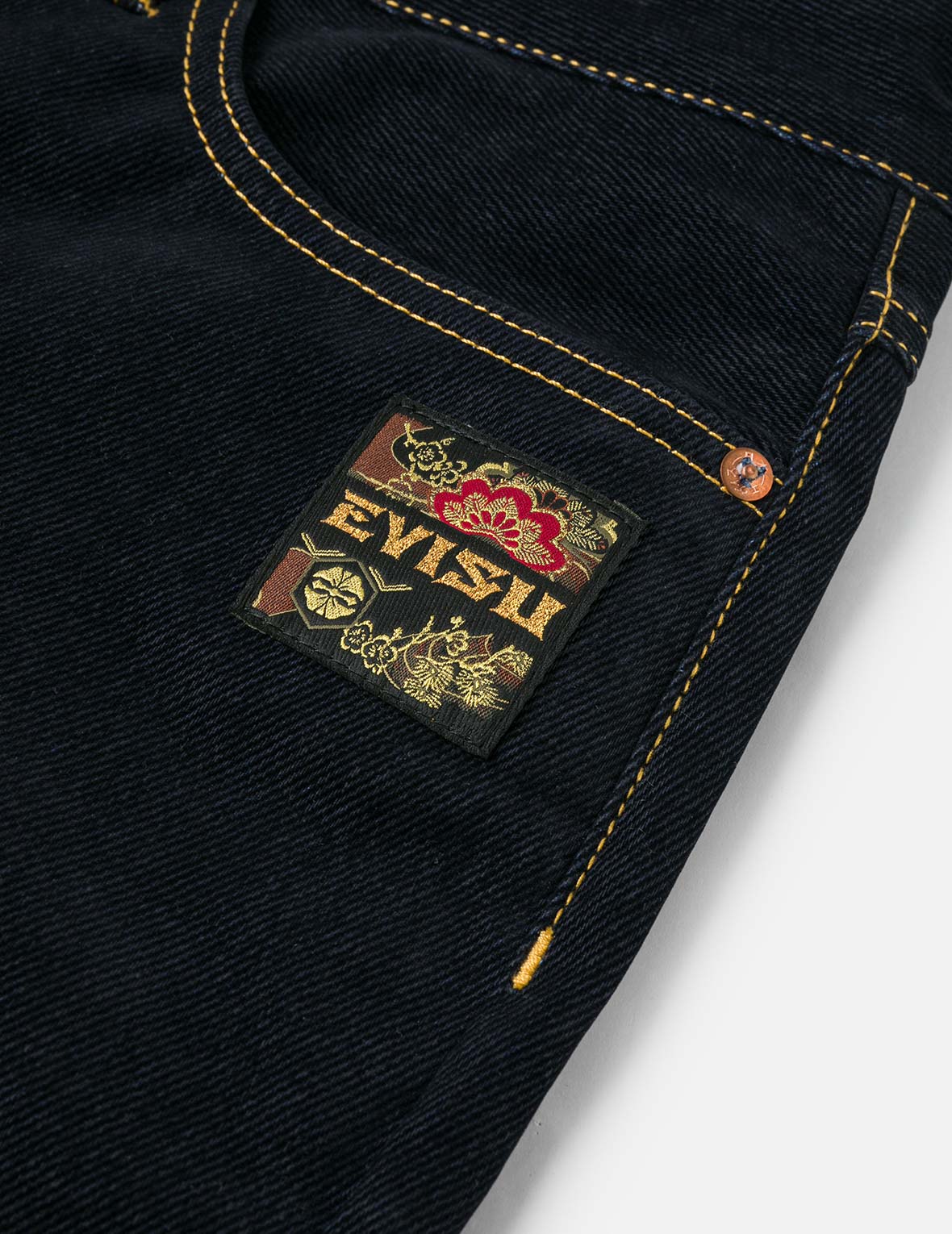 商標刺繡與海鷗印花窄腳牛仔褲 #2017