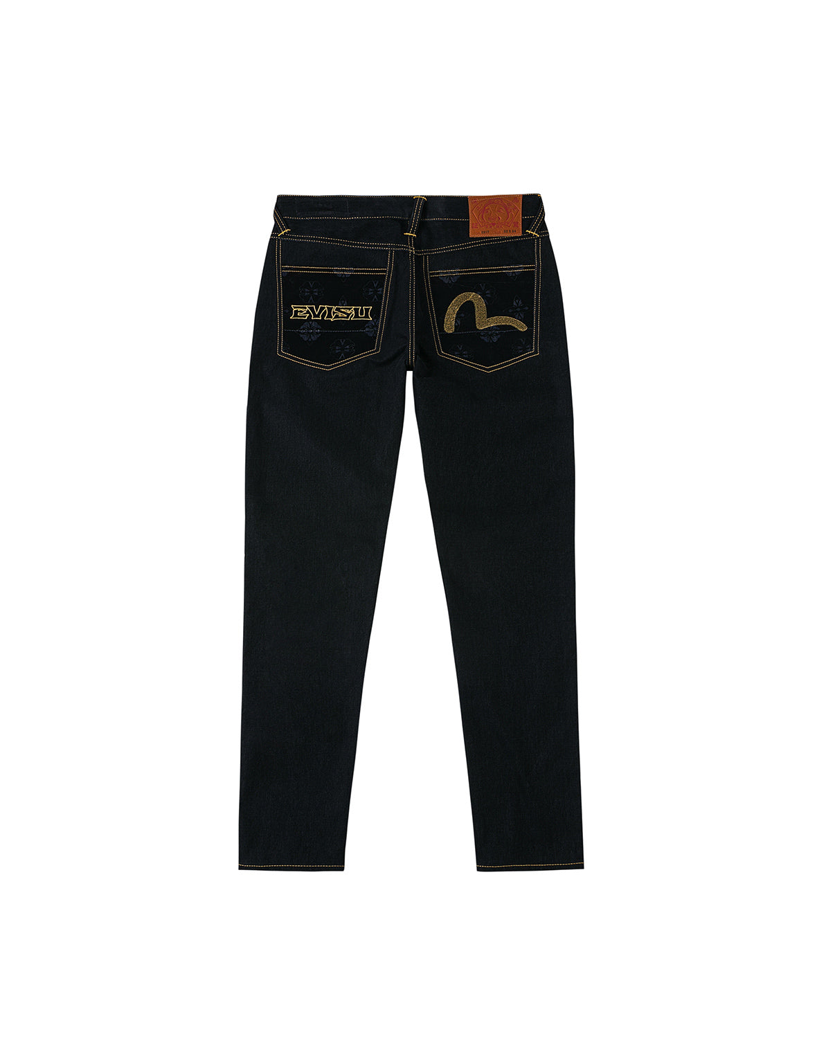 商標刺繡與海鷗印花窄腳牛仔褲 #2017