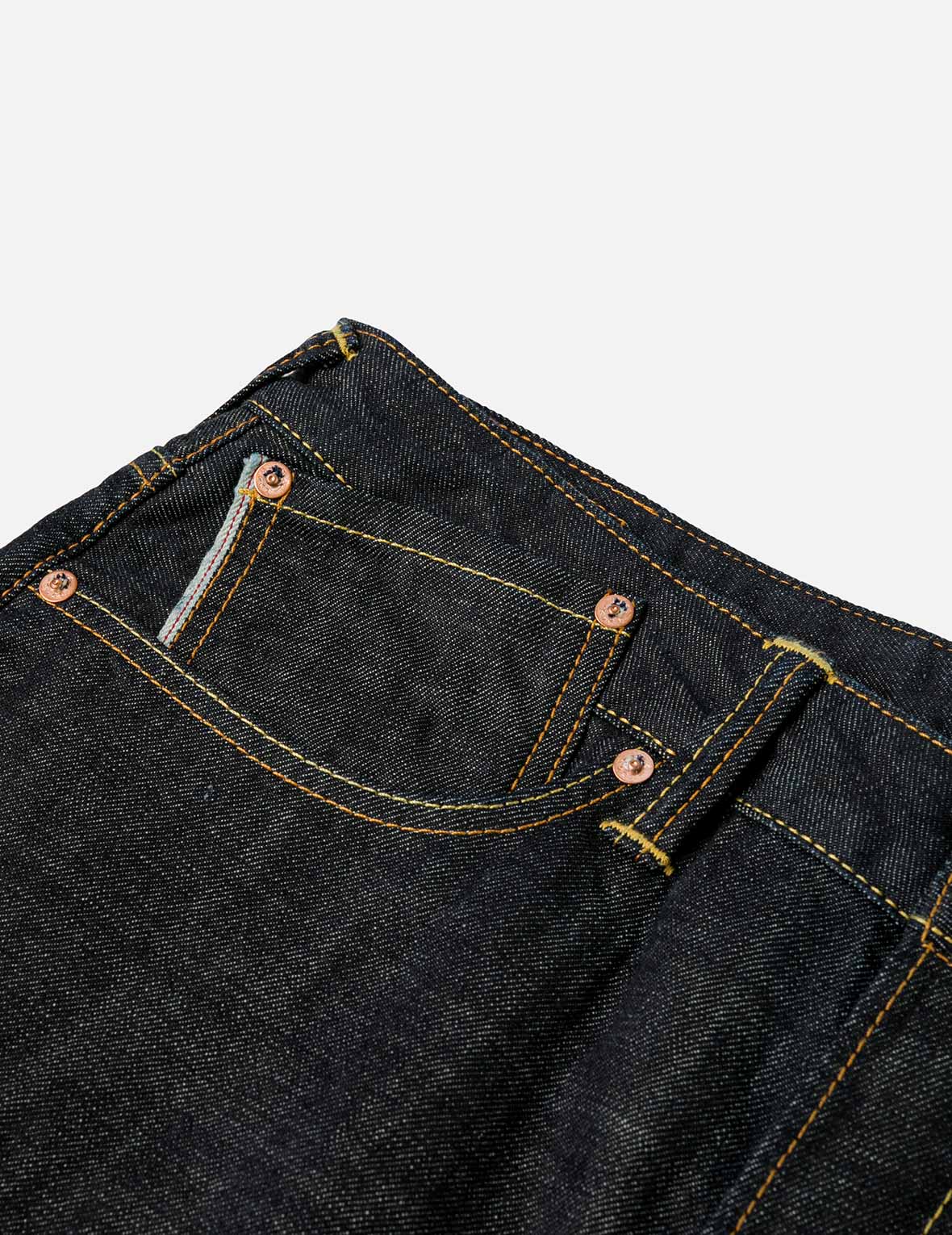 海鷗和日式寺廟刺繡常規牛仔褲 #2020