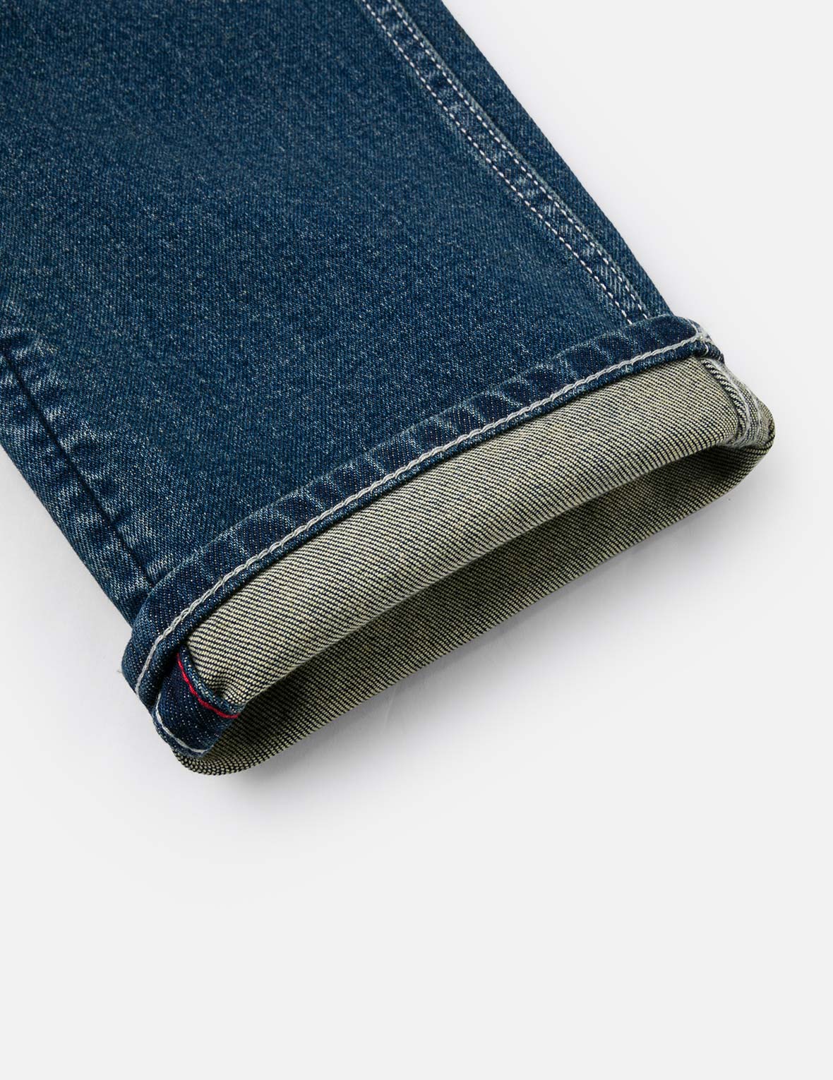 手刷千鳥格大M印花水洗修身牛仔褲 #2010