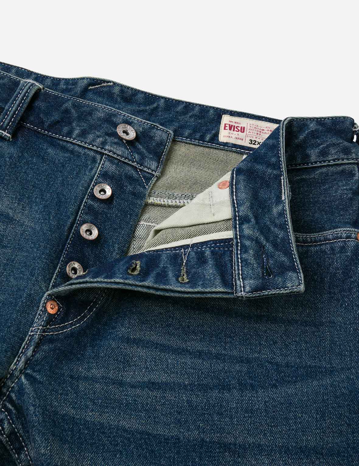 手刷千鳥格大M印花水洗修身牛仔褲 #2010