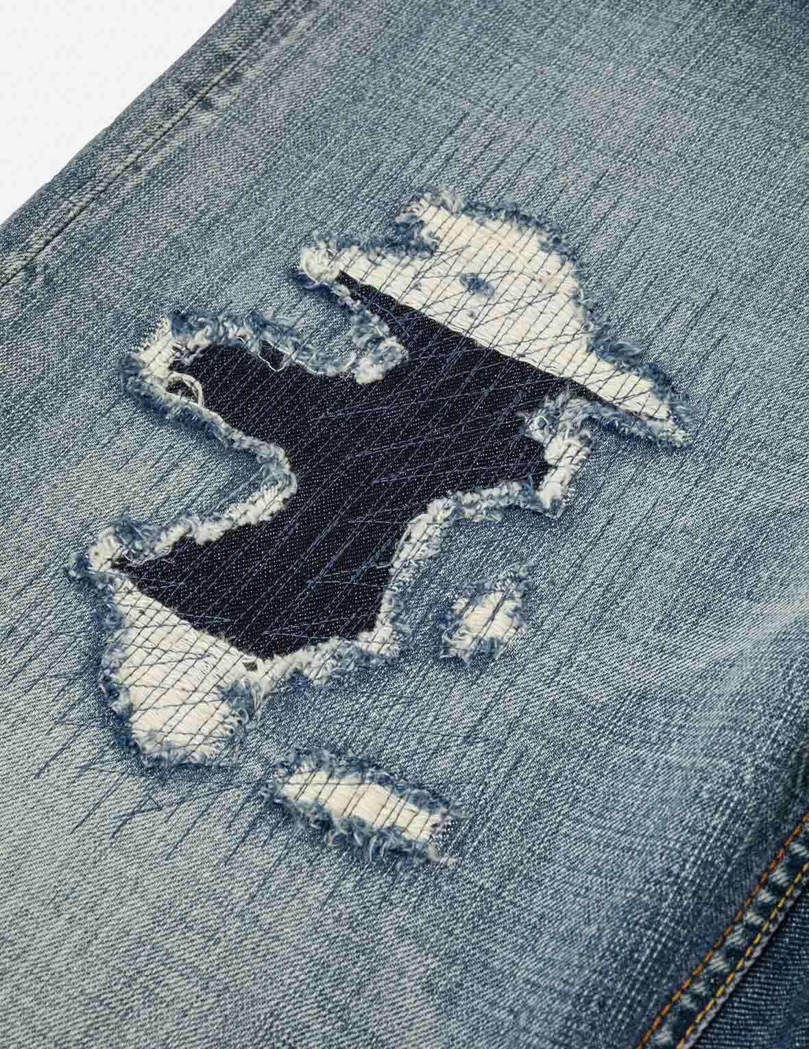 破損大M休閒水洗牛仔褲 #2030