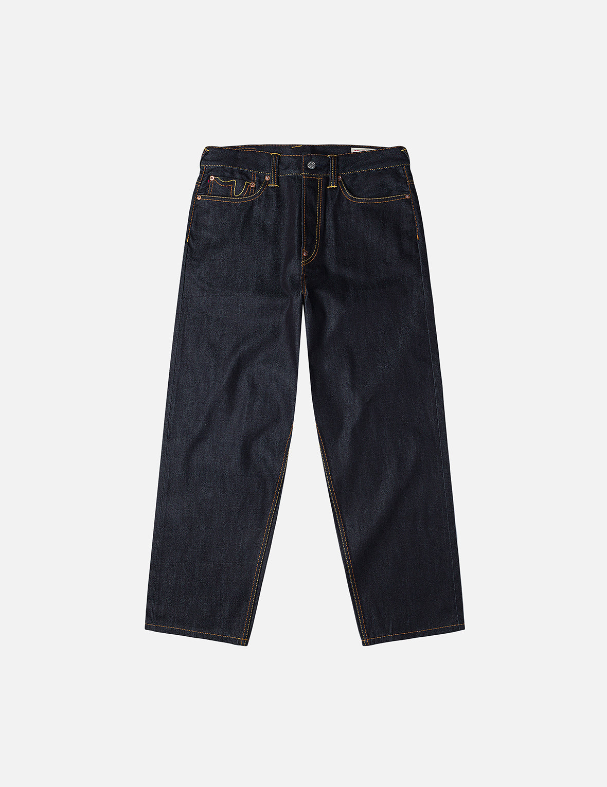 紅色大M印花寬鬆版型牛仔褲 #2038