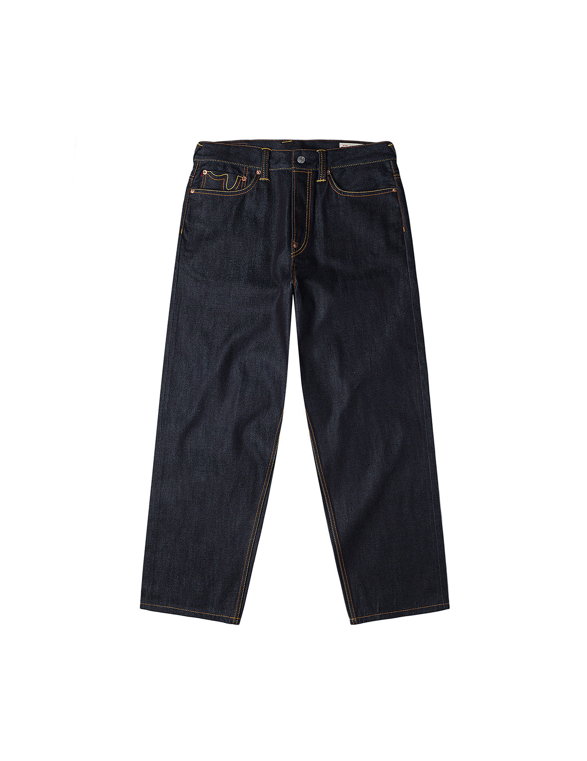 紅色大M印花寬鬆版型牛仔褲 #2038