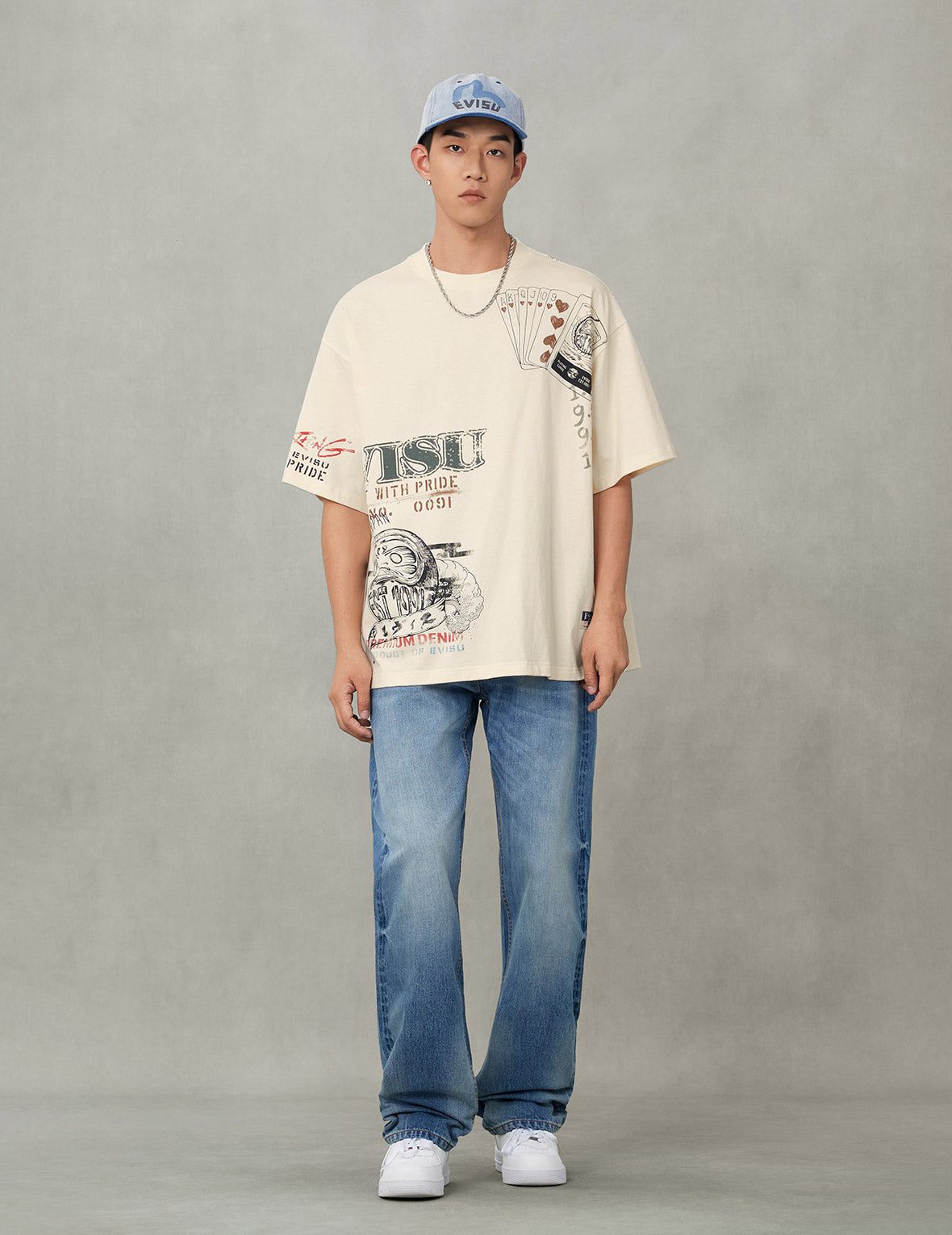 Yellow Daicock Print Regular Fit Jeans #2020