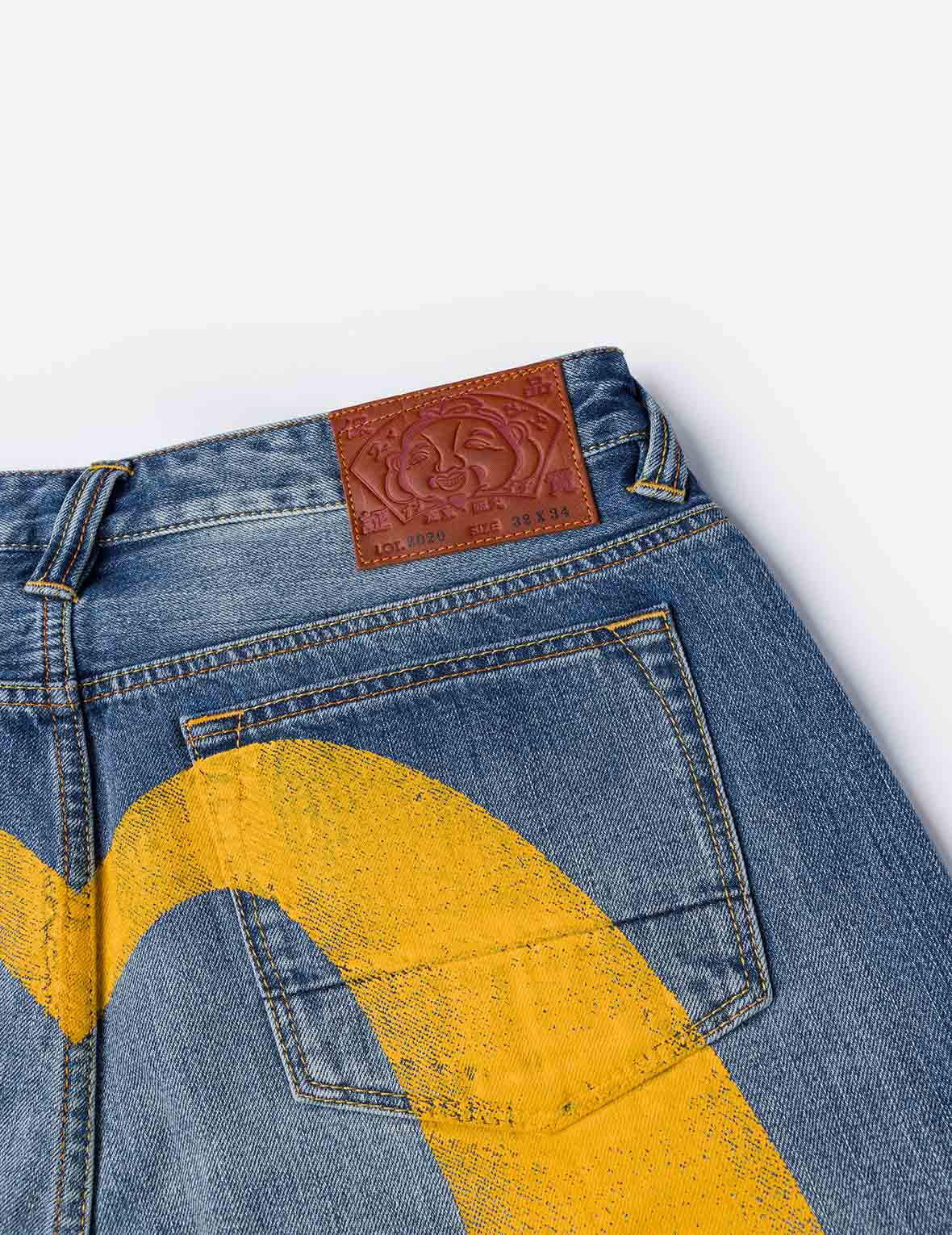 Yellow Daicock Print Regular Fit Jeans #2020