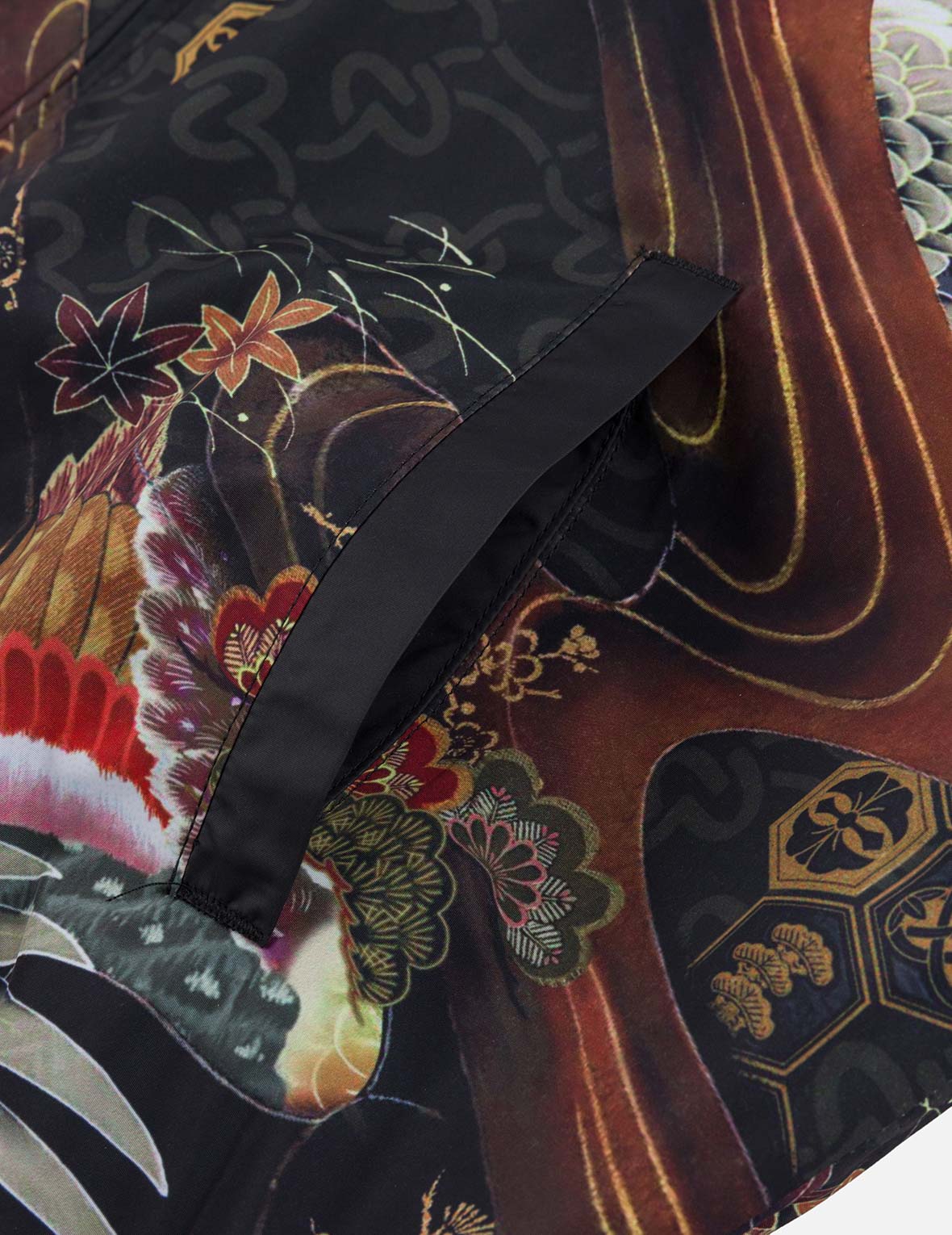 Crane and Logo Embroidery Regular Fit Reversible Bomber Jacket