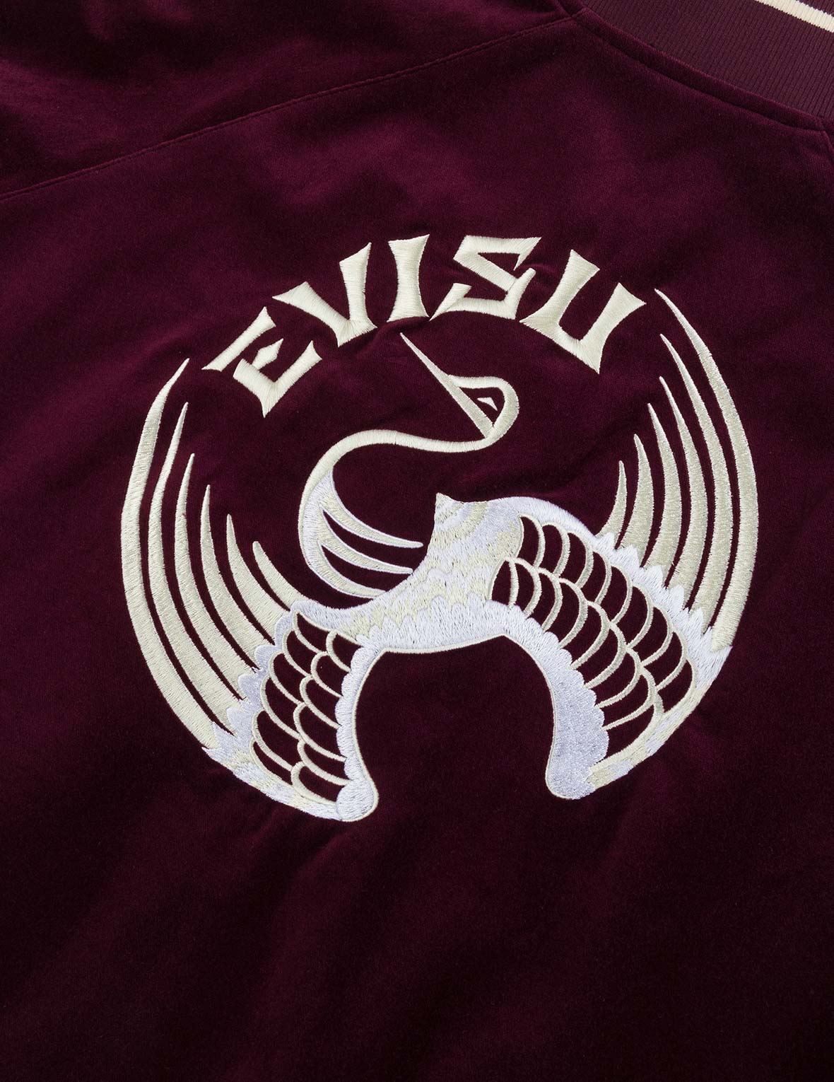 Crane and Logo Embroidery Regular Fit Reversible Bomber Jacket