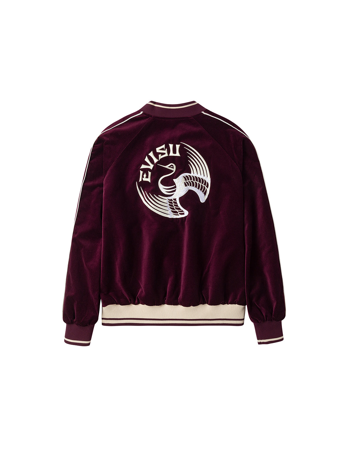 Crane and Logo Embroidery Regular Fit Reversible Bomber Jacket