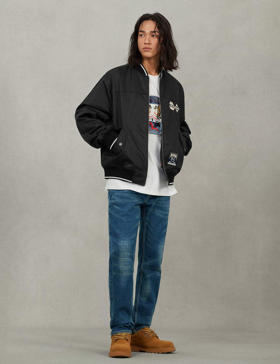 Crane inserted Daicock Relax Fit Bomber Jacket