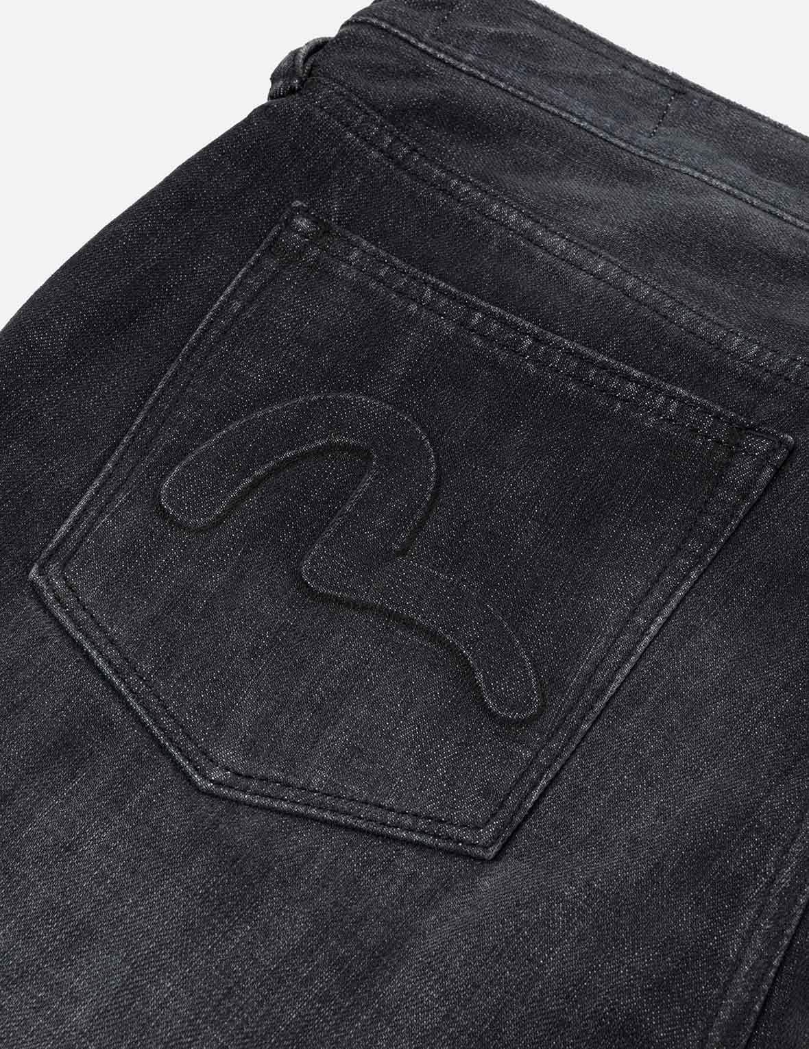 洗水海鷗和商標浮雕壓花常規版型束口牛仔褲